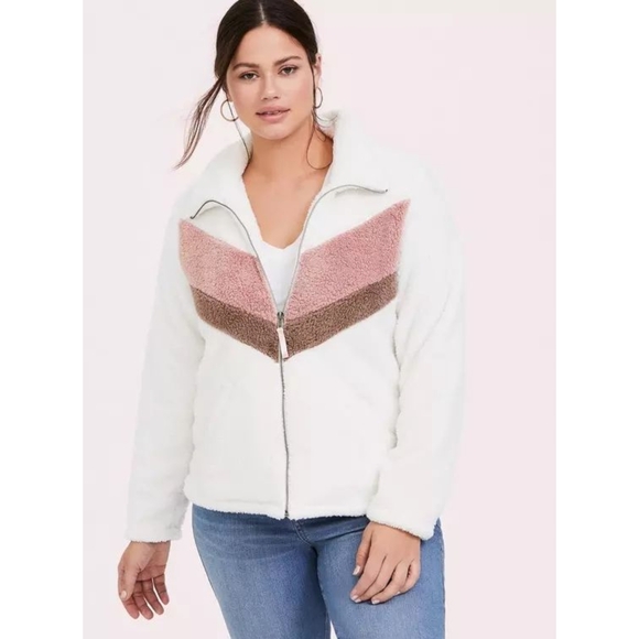 Torrid Plus Size Sherpa Zip Up Jacket Womens Size 5 - Picture 2 of 11